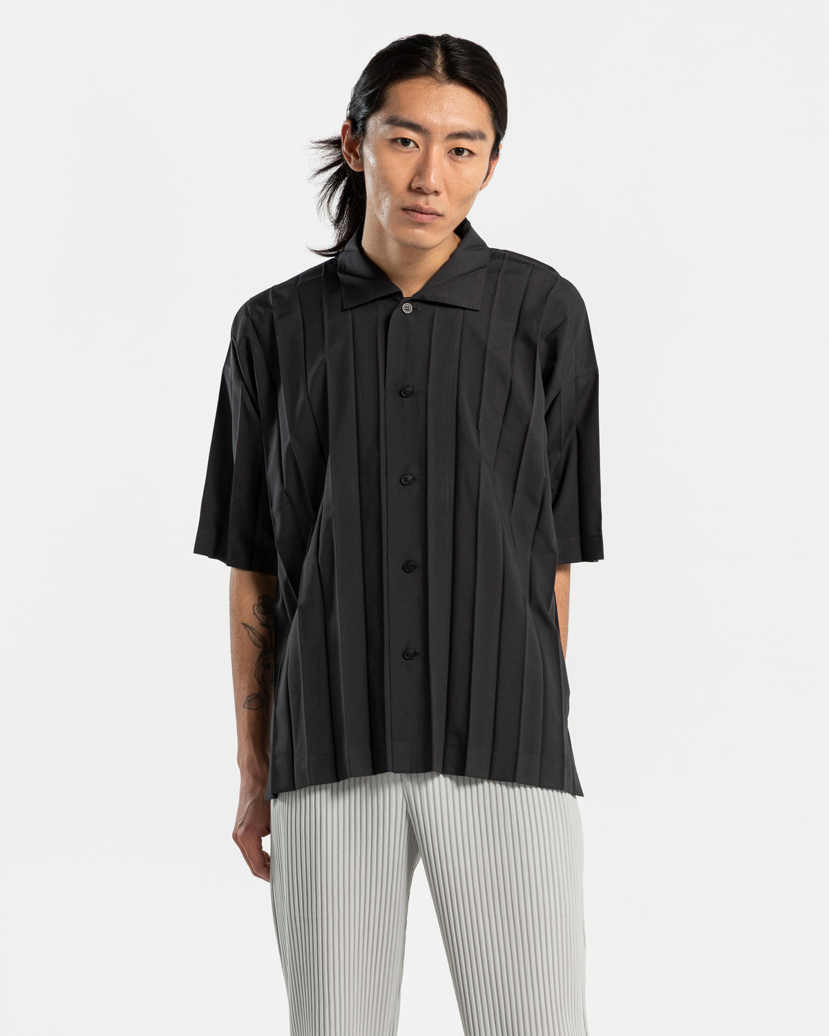 Online Shopping for Edge Shirt in Charcoal Grey Homme Plissé Issey